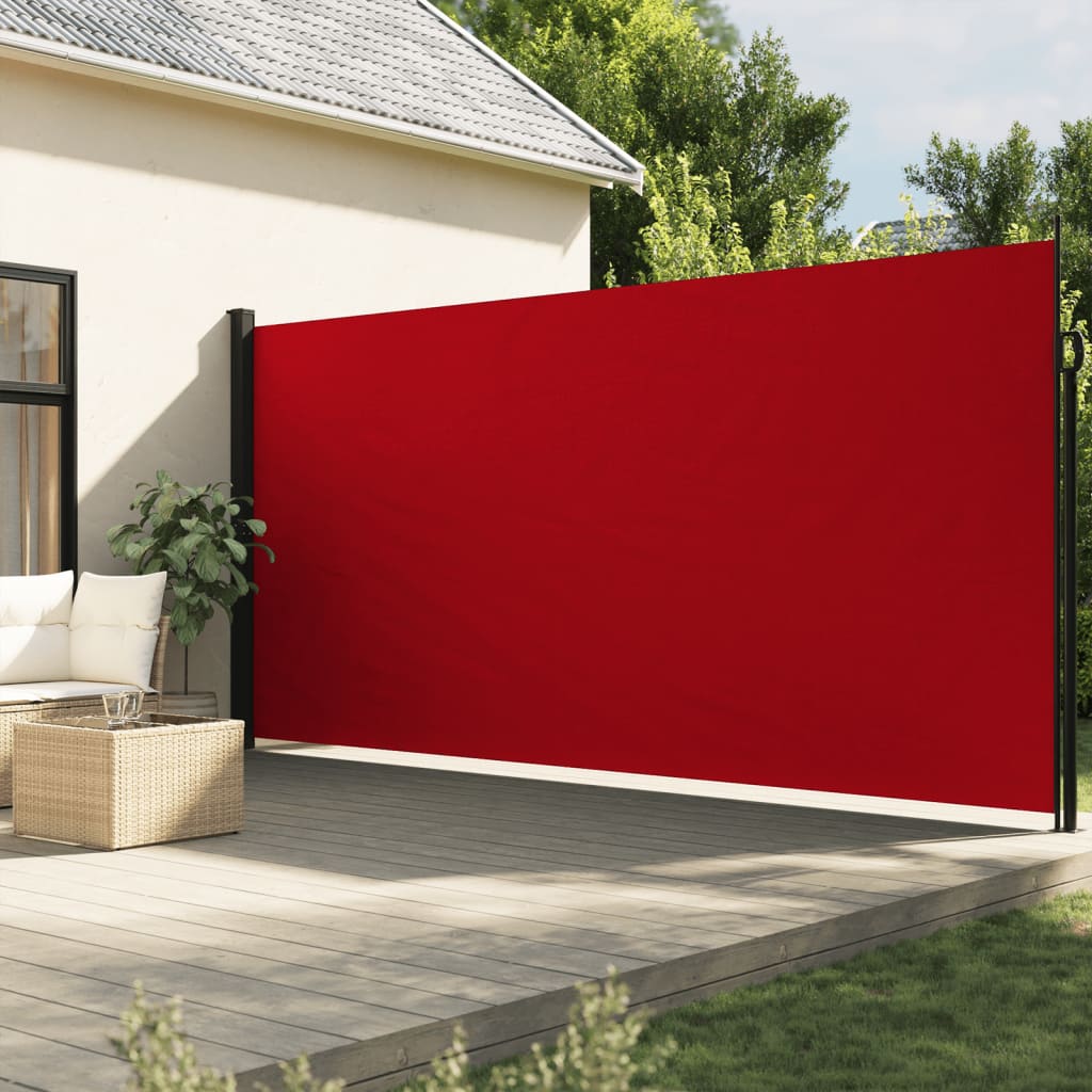 Zatahovací boční markýza červená 220 x 500 cm