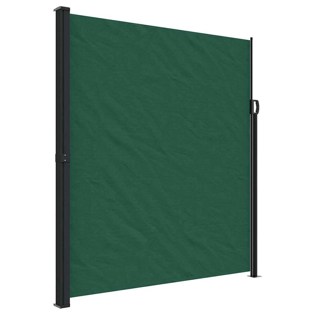 vidaXL Zatahovací boční markýza tmavě zelená 220 x 500 cm