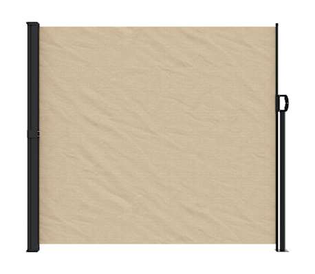 vidaXL Retractable Side Awning Beige 100% polyester with a PU coating