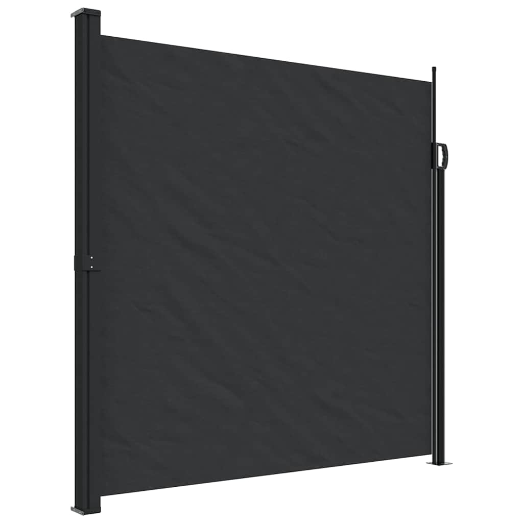 vidaXL Zatahovací boční markýza černá 200 x 600 cm
