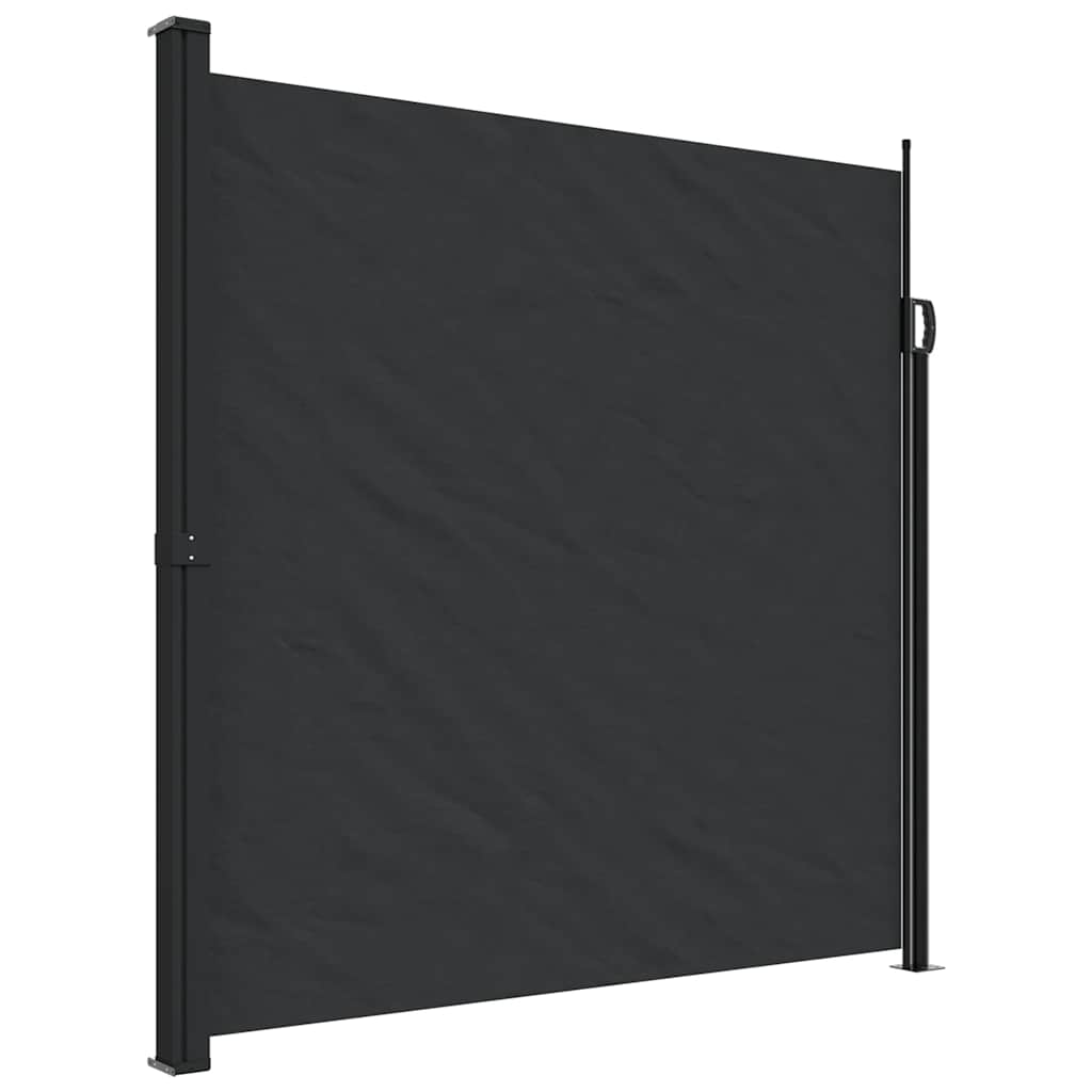 vidaXL Zatahovací boční markýza černá 200 x 600 cm