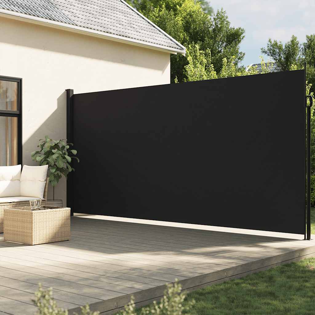 vidaXL Copertină laterală retractabilă, negru, 200x600 cm