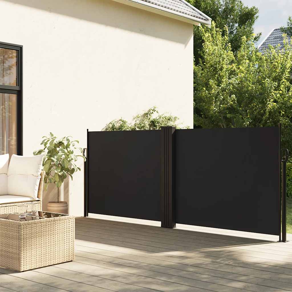 vidaXL Seitenmarkise Ausziehbar Schwarz 100x600 cm