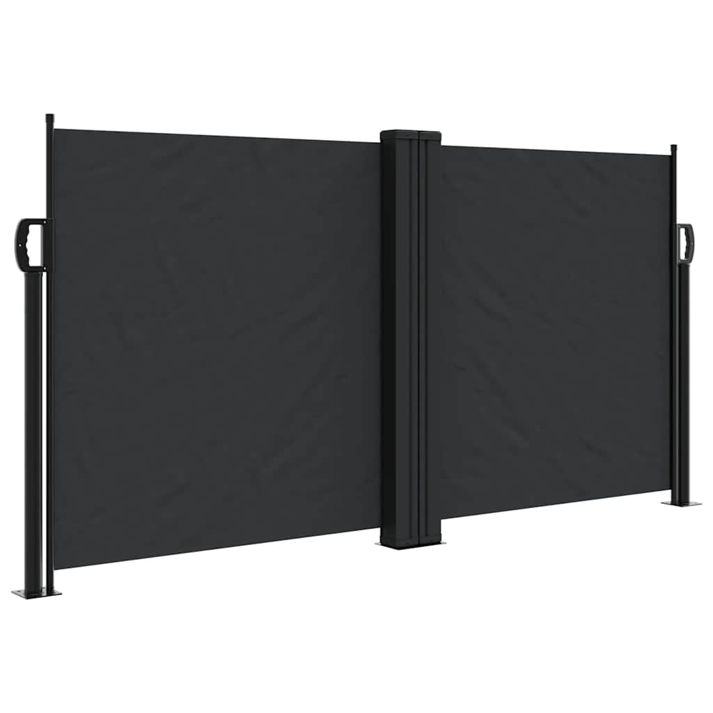 vidaXL Zatahovací boční markýza černá 120 x 600 cm