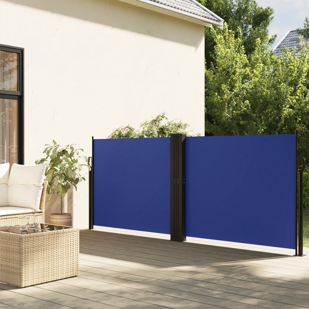 Seitenmarkise Ausziehbar Blau 140×600 cm