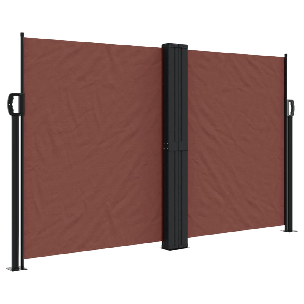 vidaXL Zatahovací boční markýza hnědá 140 x 600 cm