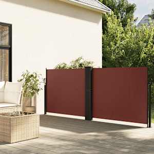 Zložljiva stranska tenda rjava 140x600 cm