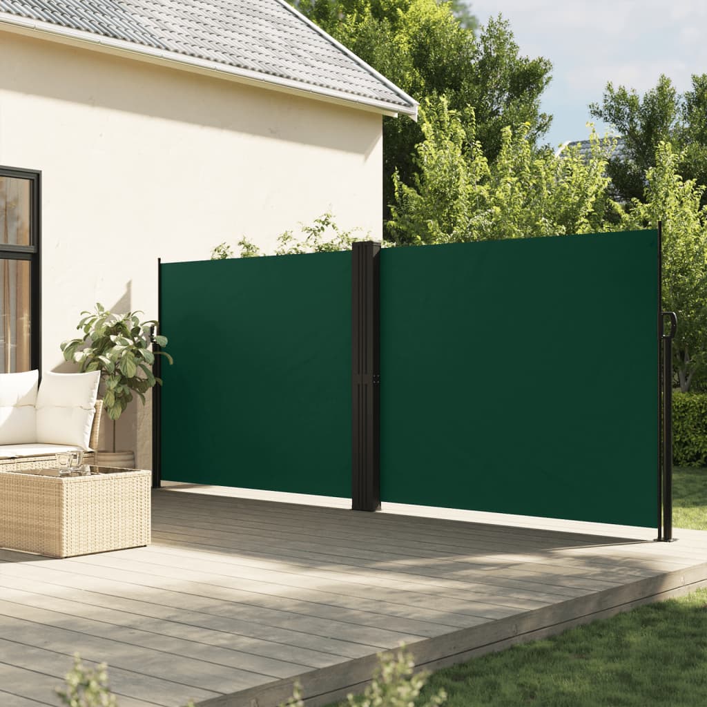 vidaXL Copertină laterală retractabilă, verde închis, 160 x 600 cm