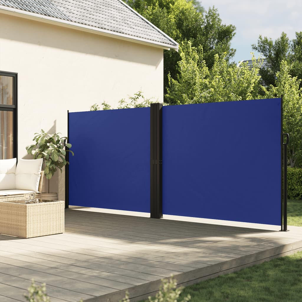 vidaXL Seitenmarkise Ausziehbar Blau 180x600 cm