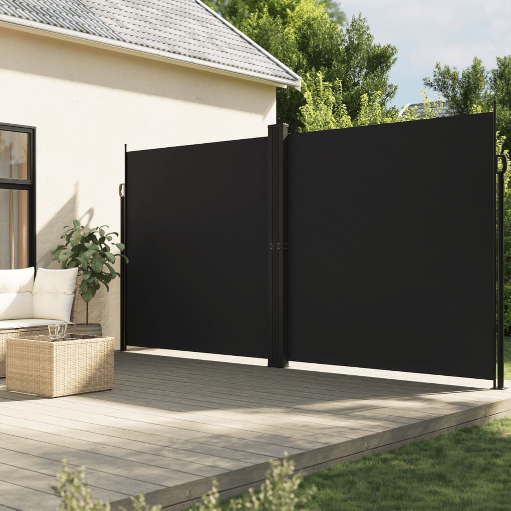 Seitenmarkise Ausziehbar Schwarz 200×600 cm