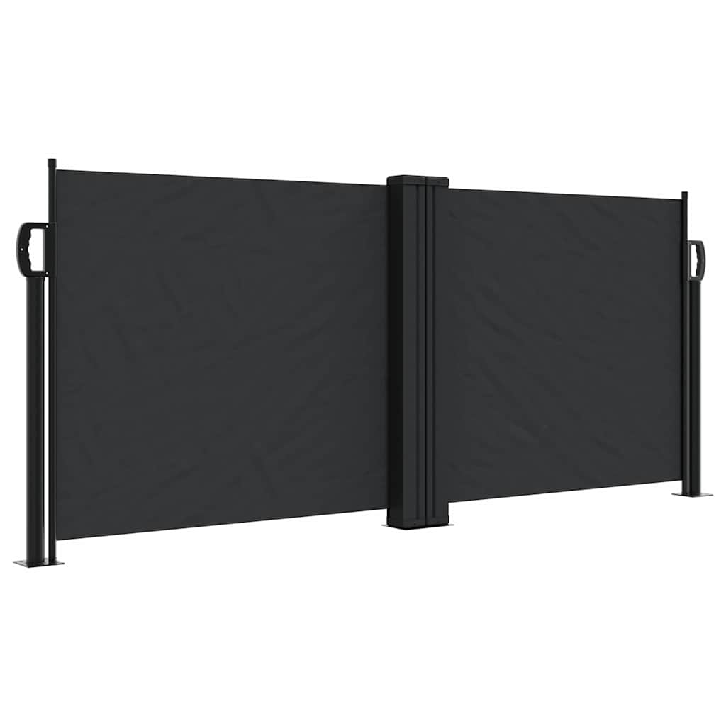 vidaXL Zatahovací boční markýza černá 100 x 1 000 cm