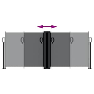 Zložljiva stranska tenda črna 100x1000 cm - slika 5