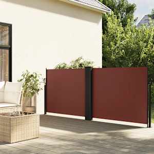 Zložljiva stranska tenda rjava 100x1000 cm