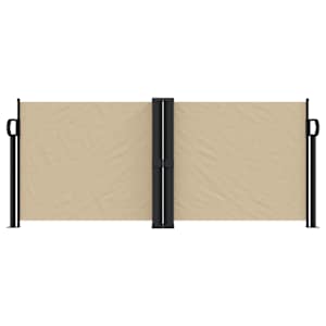 vidaXL Zwijana markiza boczna, beżowa, 100x1000 cm