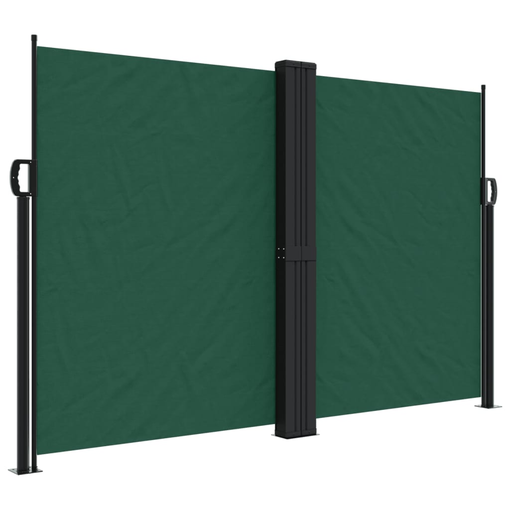 vidaXL Zatahovací boční markýza tmavě zelená 160 x 1 000 cm