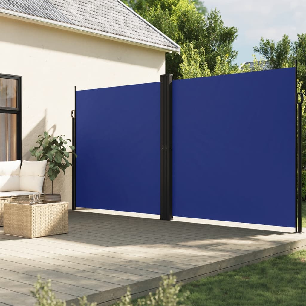 vidaXL Seitenmarkise Ausziehbar Blau 200x1000 cm