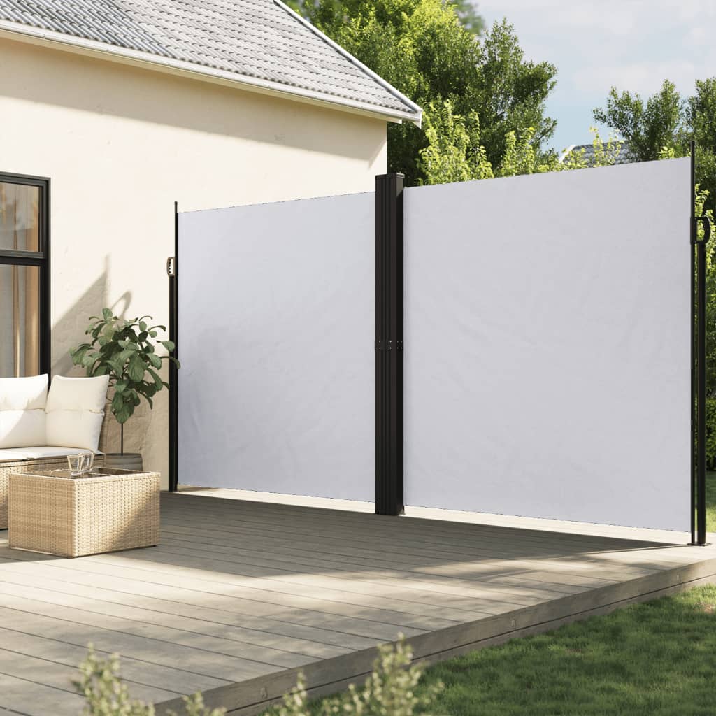 vidaXL Seitenmarkise Ausziehbar Weiß 200x1000 cm