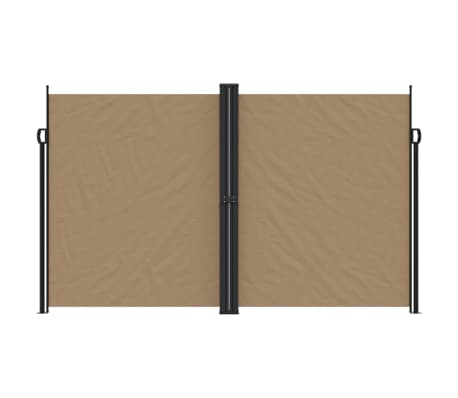 vidaXL Retractable Side Awning Taupe 100% polyester with PU coating Large
