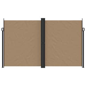 vidaXL Retractable Side Awning Taupe 100% polyester with PU coating Large