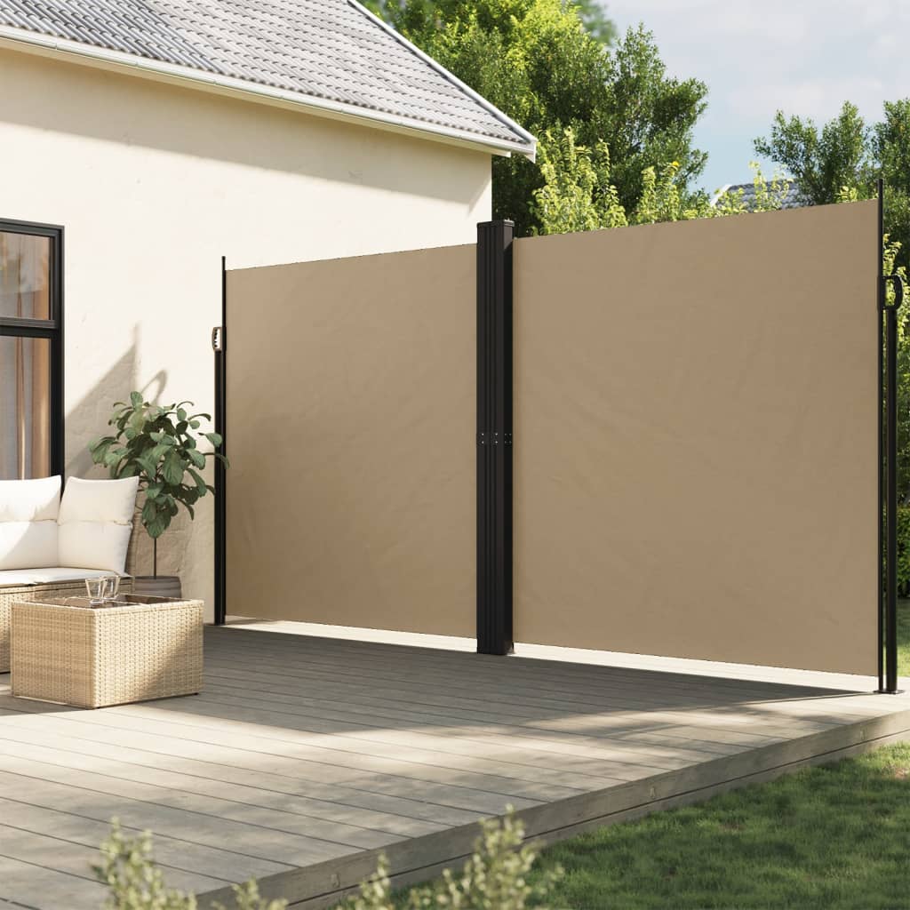 vidaXL Seitenmarkise Ausziehbar Beige 220x1000 cm