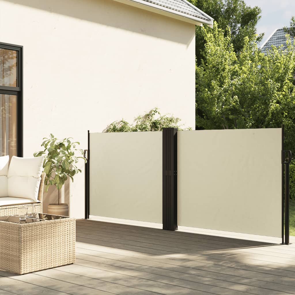 vidaXL Seitenmarkise Ausziehbar Creme 120x1200 cm