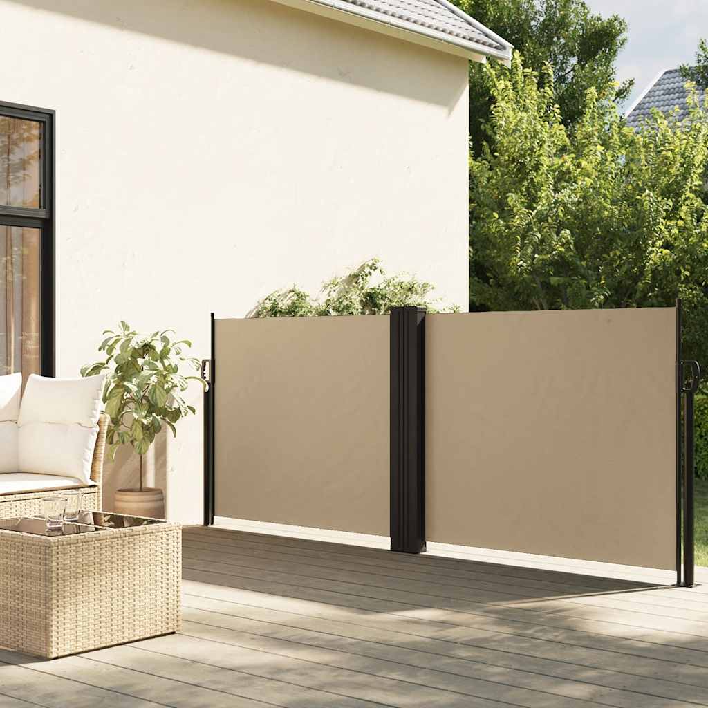 vidaXL Seitenmarkise Ausziehbar Beige 120x1200 cm