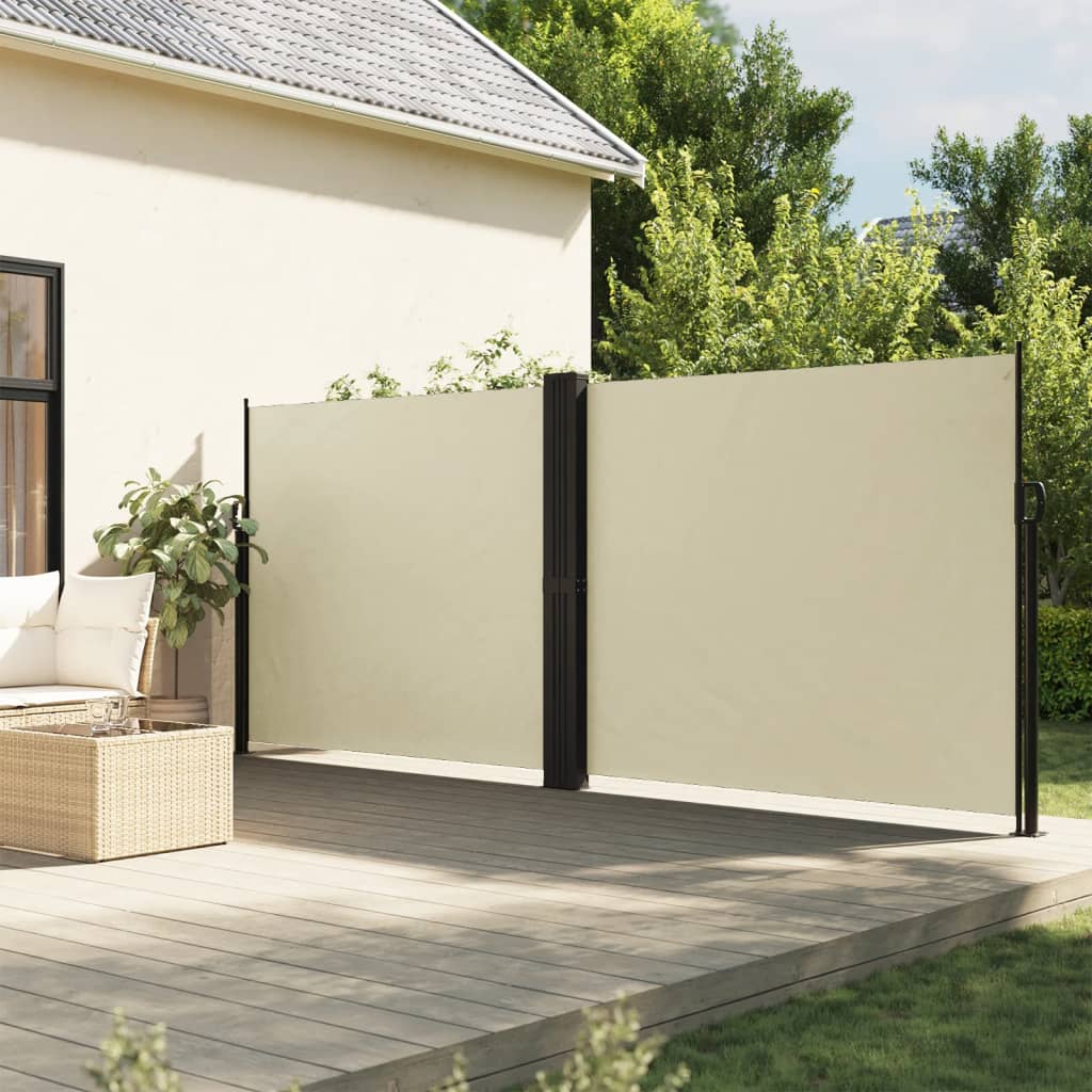 vidaXL Seitenmarkise Ausziehbar Creme 180x1200 cm