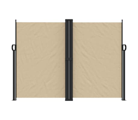 vidaXL Retractable Side Awning Beige Polyester with PU coating, Steel