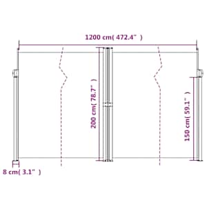 Zatahovací boční markýza taupe 200 x 1 200 cm - obrázek 10