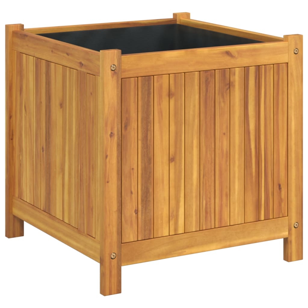 vidaXL Zahradní truhlík s vložkou 50x50x50 cm masivní akáciové dřevo