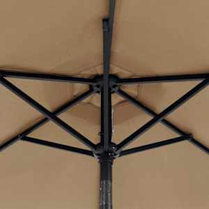 Zahradní slunečník s ocelovou tyčí taupe 225 x 225 x 212 cm - obrázek 10