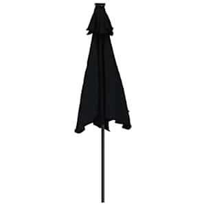 Zahradní slunečník s ocelovou tyčí černý 225 x 225 x 212 cm - obrázek 6