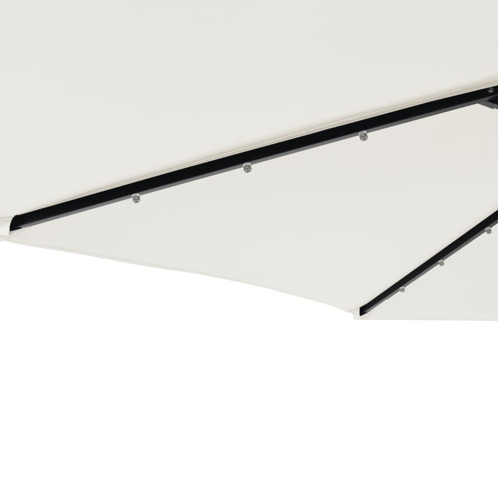 Parasol ogrodowy z LED, stalowy słupek, biały, 225x225x212 cm