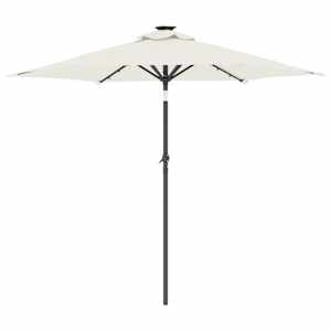 Zahradní slunečník s LED a ocelovou tyčí bílý 225x225x212 cm - obrázek 6