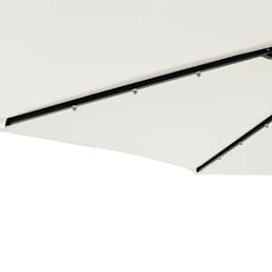 Zahradní slunečník s LED a ocelovou tyčí bílý 225x225x212 cm - obrázek 10