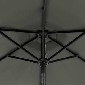 Zahradní slunečník s LED a ocelovou tyčí antracit 225x225x212cm - obrázek 12