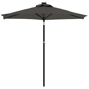 Zahradní slunečník s LED a ocelovou tyčí antracit 225x225x212cm - obrázek 4