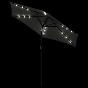 Zahradní slunečník s LED a ocelovou tyčí antracit 225x225x212cm - obrázek 8