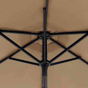 Zahradní slunečník s LED a ocelovou tyčí taupe 225x225x212 cm - obrázek 12