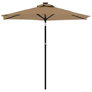 Zahradní slunečník s LED a ocelovou tyčí taupe 225x225x212 cm - obrázek 4