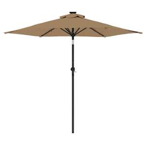 Zahradní slunečník s LED a ocelovou tyčí taupe 225x225x212 cm - obrázek 5