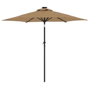 Zahradní slunečník s LED a ocelovou tyčí taupe 225x225x212 cm - obrázek 6