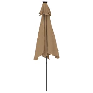 Zahradní slunečník s LED a ocelovou tyčí taupe 225x225x212 cm - obrázek 7