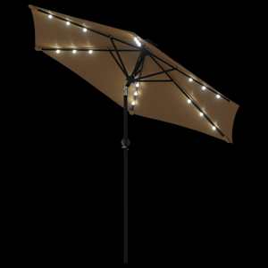 Zahradní slunečník s LED a ocelovou tyčí taupe 225x225x212 cm - obrázek 8