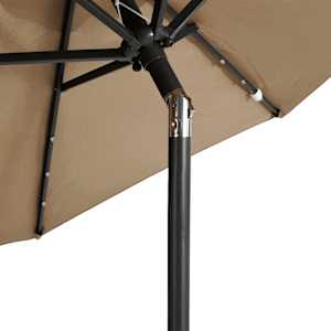 Zahradní slunečník s LED a ocelovou tyčí taupe 225x225x212 cm - obrázek 9