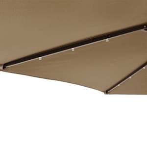 Zahradní slunečník s LED a ocelovou tyčí taupe 225x225x212 cm - obrázek 10