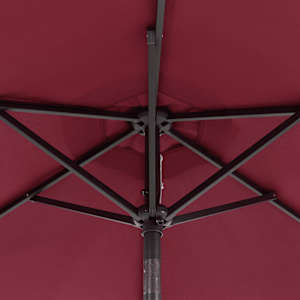 Zahradní slunečník s LED a ocelovou tyčí bordó 225x225x212 cm - obrázek 12
