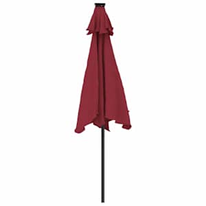 Zahradní slunečník s LED a ocelovou tyčí bordó 225x225x212 cm - obrázek 7