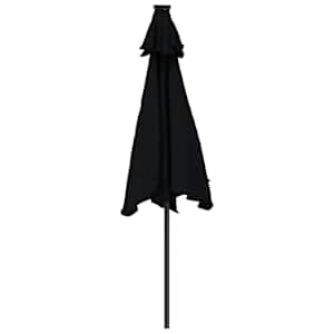 Zahradní slunečník s LED a ocelovou tyčí černý 225x225x212 cm - obrázek 7