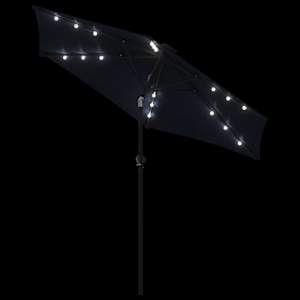 Zahradní slunečník s LED a ocelovou tyčí černý 225x225x212 cm - obrázek 8